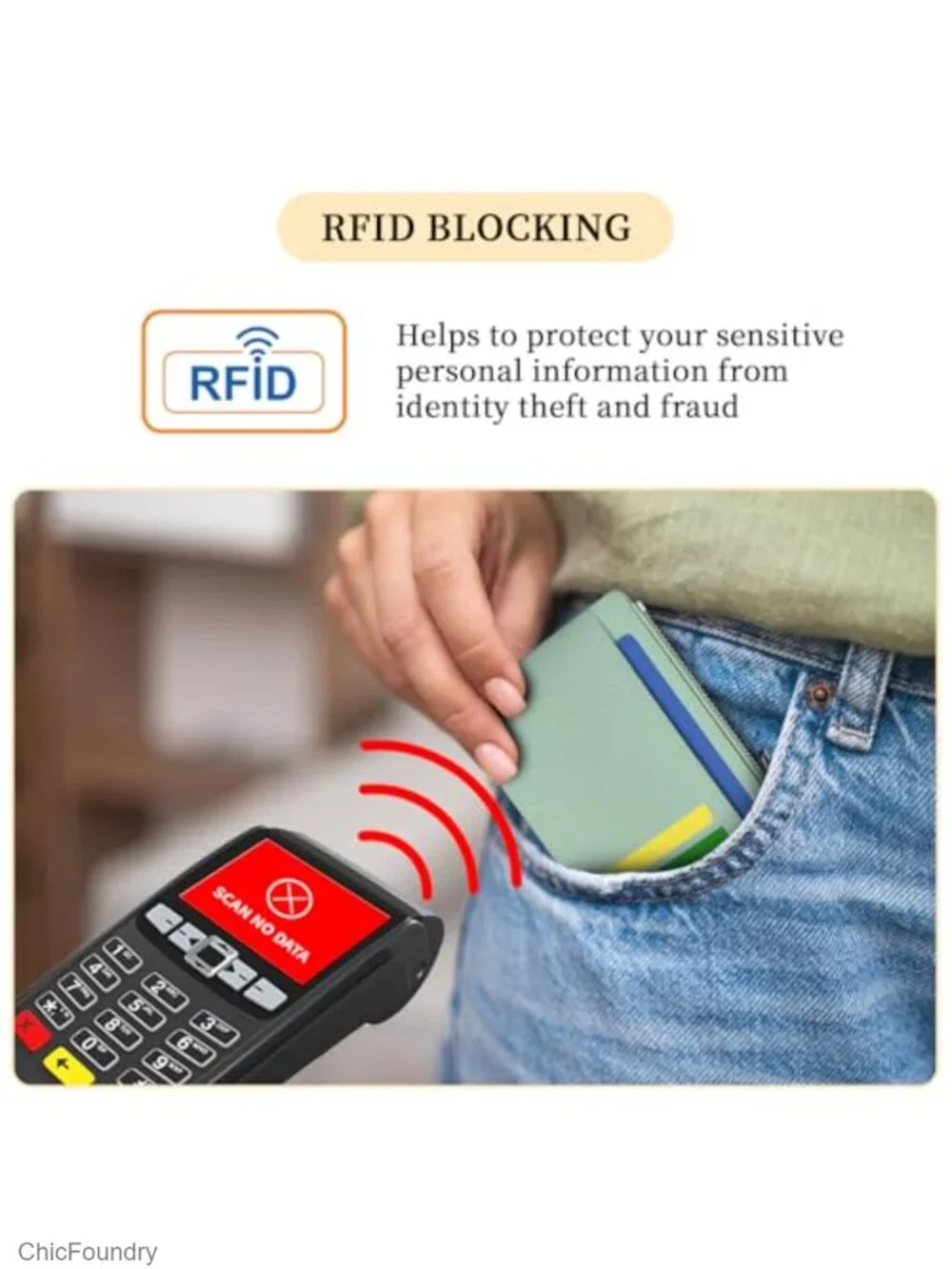 RFID Blocking Minimalist PU Leather Small Wallet Women Credit Card Holder